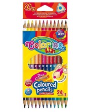 Τριγωνικά χρωματιστά μολύβια διπλής όψης- 24 χρώματα