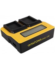 Διπλός φορτιστής Patona - για μπαταρία Canon LP-E17, LCD, κίτρινο -1