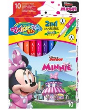 Μαρκαδόροι διπλού άκρου Colorino Disney - Junior Minnie, 10 χρώματα -1