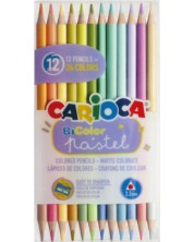 Δίχρωμα μολύβια  Carioca Bi-Color - Pastel,12 χρώματα