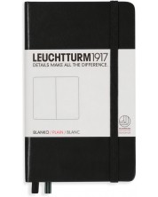 Σημειωματάριο τσέπης Leuchtturm1917 - A6, λευκές σελίδες, Black