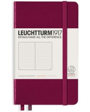 Σημειωματάριο  τσέπης Leuchtturm1917 - A6, σελίδες με τελείες, Port Red	