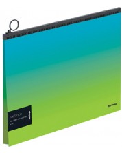 Φάκελος με φερμουάρ Berlingo Radiance - A4, μπλε και πράσινο -1