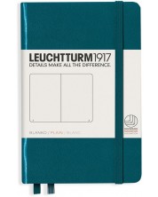 Σημειωματάριο  τσέπης Leuchtturm1917 - A6, λευκές σελίδες, Pacific Green