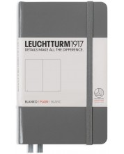 Σημειωματάριο  τσέπης  Leuchtturm1917 - A6,λευκές σελίδες,Anthracite