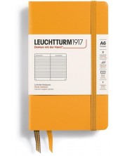 Σημειωματάριο τσέπης Leuchtturm1917 Rising Colors - A6, πορτοκαλί, σελίδες με γραμμές, σκληρό εξώφυλλο