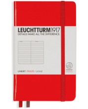 Σημειωματάριο  τσέπης Leuchtturm1917 - A6, σελίδες με γραμμές ,Red