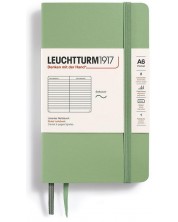 Σημειωματάριο τσέπης Leuchtturm1917 Muted Colors - A6, ανοιχτό πράσινο, σελίδες με γραμμές, μαλακό εξώφυλλο