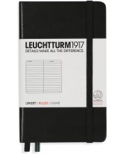 Джобен тефтер Leuchtturm1917 - A6, με γραμμές, Black