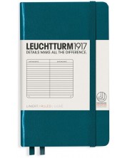 Σημειωματάριο  τσέπης Leuchtturm1917 - A6, σελίδες με γραμμές , Pacific Green