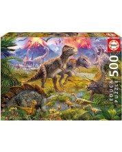 Παζλ Educa 500 κομμάτια - Συνάντηση δεινόσαυρων  -1