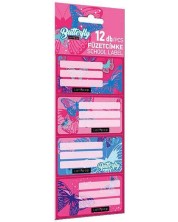 Ετικέτες  Lizzy Card Pink Butterfly- 12 τεμάχια -1
