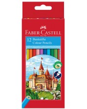 Σετ χρωματιστά μολύβια Faber-Castell - Κάστρο, 12 χρώματα -1