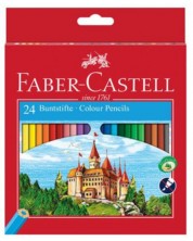 Σετ πολύχρωμα μολύβια Faber-Castell - Κάστρο, 24 μολύβια -1