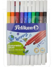 Μαρκαδόροι Pelikan Colorella Duo - 10 χρώματα, 2 πάχη γραφής