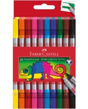 Μαρκαδόροι Faber-Castell - διπλοί, 10 χρώματα -1