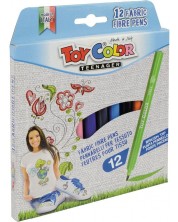 Μαρκαδόροι   Toy Color - Fabric, για υφάσματα, 12 χρωμάτων -1