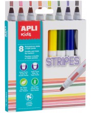 Σετ μαρκαδόρους APLI - Διπλή γραμμή, 8 χρώματα -1