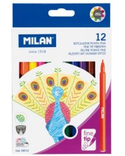 Μαρκαδόροι με λεπτή μύτη Milan - 12 χρώματα -1