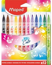 Μαρκαδόροι Maped Mini Cute - 12 χρώματα -1