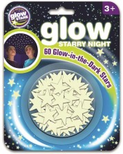Φωσφορίζοντα αυτοκόλλητα Brainstorm Glow - Αστεράκια, 60 τεμάχια -1