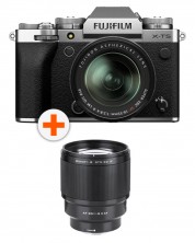 Φωτογραφική μηχανή Fujifilm - X-T5, 18-55mm, Silver + Φακός Viltrox - AF 85mm, F1.8, II XF, FUJIFILM X -1