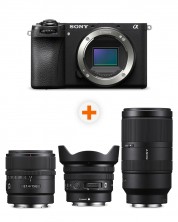 Φωτογραφική μηχανή Sony - Alpha A6700, Black + Φακός Sony - E, 15mm, f/1.4 G + Φακός Sony - E PZ, 10-20mm, f/4 G + Φακός Sony - E, 70-350mm, f/4.5-6.3 G OSS -1