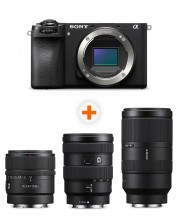 Φωτογραφική μηχανή Sony - Alpha A6700, Black + Φακός Sony - E, 15mm, f/1.4 G + Φακός Sony - E, 16-55mm, f/2.8 G + Φακός Sony - E, 70-350mm, f/4.5-6.3 G OSS -1
