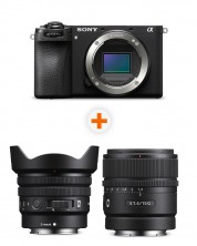 Φωτογραφική μηχανή Sony - Alpha A6700, Black + Φακός Sony - E, 15mm, f/1.4 G + Φακός Sony - E PZ, 10-20mm, f/4 G