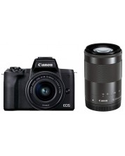 Φωτογραφική μηχανή  Canon - EOS M50 Mark II, EF-M 15-45mm + 55-200mm, μαύρο  