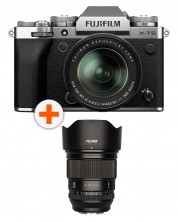 Φωτογραφική μηχανή Fujifilm - X-T5, 18-55mm, Silver + Φακός Viltrox - AF, 75mm, f/1.2, για  Fuji X-mount