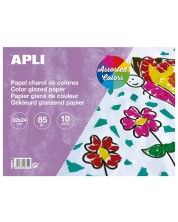 Μπλοκ APLI - Γυαλιστερό, 10 φύλλα, διάφορα χρώματα