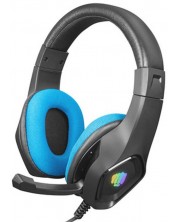 Gaming ακουστικά Fury - Phantom, RGB, για κονσόλες, μαύρα/μπλε