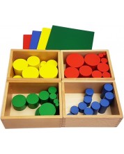 Σετ παιχνιδιών Smart Baby - Πολύχρωμοι κύλινδροι Montessori, ξύλινοι -1