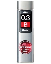 Γραφίτης Pentel - Ain Stein - B, 0,3 mm, 15 τεμάχια -1