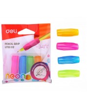 Λαβή μολυβιού Deli Neon - EU75002, χρώματα νέον, 4 τεμάχια