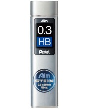 Γραφίτες Pentel - Ain Stein - HB, 0.3 mm,15 τεμάχια -1