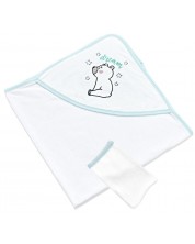 Πετσέτα με κουκούλα  BabyJem - Blue, 70 x 70 cm -1