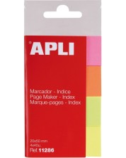 Αυτοκόλλητες σημειώσεις  Apli - 4 χρώματα νέον, 20 x 50 mm