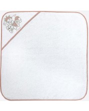 Πετσέτα με κουκούλα  Bambino Casa - Paris, Bianco Rosa, 75 х 75 cm -1