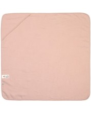 Πετσέτα με κουκούλα Lassig - Cozy Care, 90 x 90 cm, ροζ -1