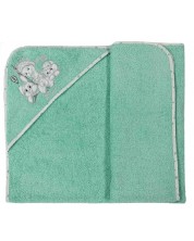 Πετσέτα με κουκούλα Bambino Casa - Paris, Mint, 100 х 100 cm -1
