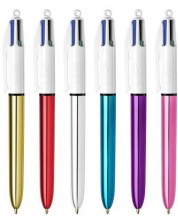 Στιλό BIC - Colours Shine, μηχανικό, 4 χρώματα, ποικιλία -1