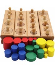 Σετ παιχνιδιούSmart Baby - Ξύλινοι κύλινδροι Montessori, 40 τεμάχια
