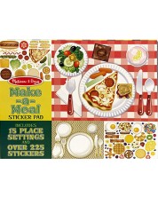 Σετ παιχνιδιών Melissa and Doug - Φτιάξτε πιάτα με αυτοκόλλητο και σουπλά φαγητού -1