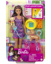 Σετ παιχνιδιών Barbie - Κούκλα με κουτάβι για υιοθεσία -1