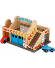 Σετ παιχνιδιών Melissa & Doug - Ξύλινο service parking -1