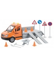 Σετ παιχνιδιών Raya Toys - Φορτηγό City Maintenance , Με οδικές πινακίδες, ήχους και φώτα -1