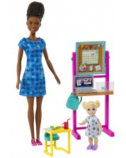 Σετ παιχνιδιού Barbie You can be anything - Δασκάλα με μαύρα μαλλιά και λάπτοπ -1