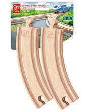Σετ παιχνιδιού  Hape - Σιδηρόδρομος, μεγάλες, καμπύλες γραμμές, 4 τεμάχια